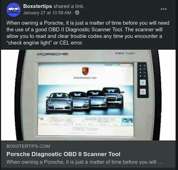 Boxstertips - Porsche Diagnostic OBD II Scanner Tool